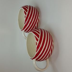 2013 Starbucks Candy Cane mugs, set of 2, EUC